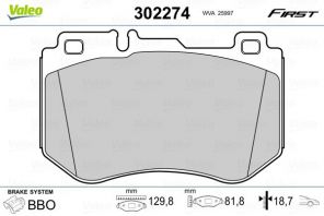 Valeo 302274 - Brzdové platničky -