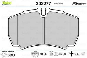 Valeo 302277 - Brzdové platničky -