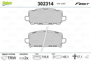 Valeo 302314 - Brzdové platničky -
