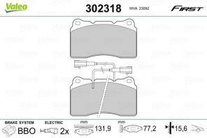 Valeo 302318 - Brzdové platničky -