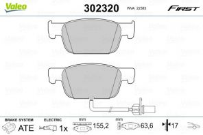 Valeo 302320 - Brzdové platničky -