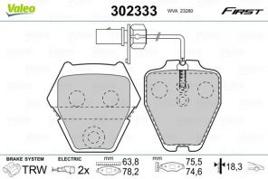 Valeo 302333 - Brzdové platničky -