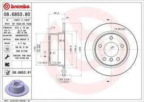 Brembo 08.6853.81 - Brzdový kotúč -