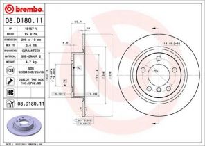 Brembo 08.D180.11 - Brzdový kotúč -