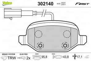 Valeo 302140 - Brzdové platničky -