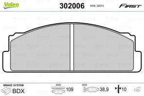 Valeo 302006 - Brzdové platničky -