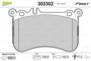 Valeo 302302 - Brzdové platničky -