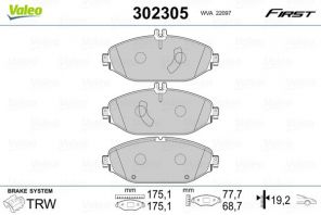 Valeo 302305 - Brzdové platničky -