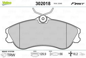 Valeo 302018 - Brzdové platničky -