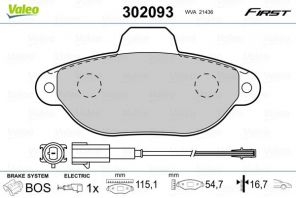 Valeo 302093 - Brzdové platničky -