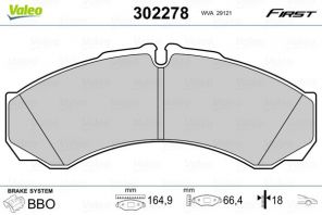 Valeo 302278 - Brzdové platničky -