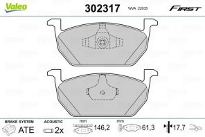 Valeo 302317 - Brzdové platničky -