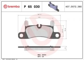 Brembo P 65 030 - Brzdové platničky -