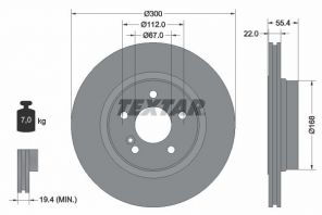 Textar 92176203 - Brzdový kotúč -