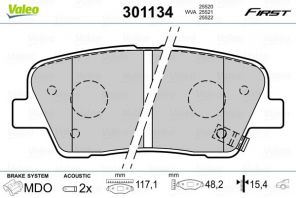 Valeo 301134 - Brzdové platničky -