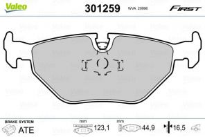 Valeo 301259 - Brzdové platničky -