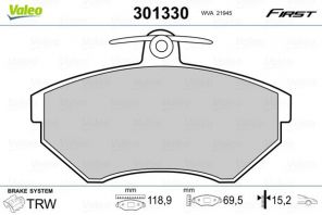 Valeo 301330 - Brzdové platničky -