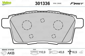 Valeo 301336 - Brzdové platničky -