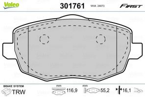 Valeo 301761 - Brzdové platničky -