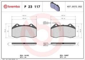 Brembo P 23 117X - Brzdové platničky -
