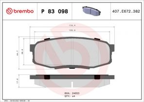 Brembo P 83 098X - Brzdové platničky -
