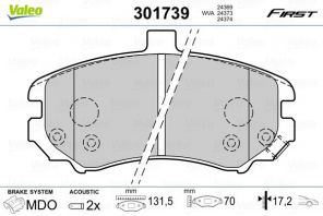 Valeo 301739 - Brzdové platničky -