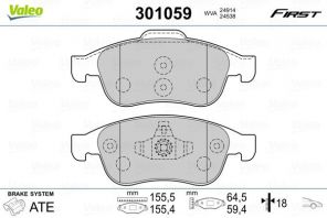 Valeo 301059 - Brzdové platničky -