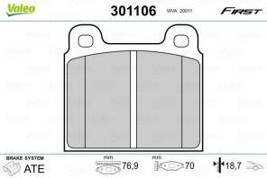 Valeo 301106 - Brzdové platničky -