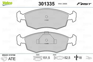 Valeo 301335 - Brzdové platničky -