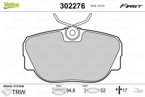 Valeo 302276 - Brzdové platničky -