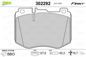 Valeo 302292 - Brzdové platničky -