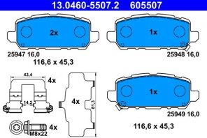 ATE 13.0460-5507.2 - Brzdové platničky -