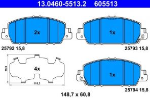 ATE 13.0460-5513.2 - Brzdové platničky -