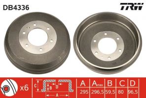TRW DB4336 - Brzdový bubon -