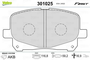 Valeo 301025 - Brzdové platničky -