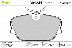 Valeo 301241 - Brzdové platničky -