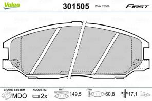 Valeo 301505 - Brzdové platničky -