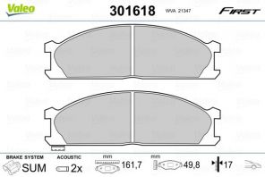 Valeo 301618 - Brzdové platničky -