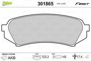 Valeo 301865 - Brzdové platničky -