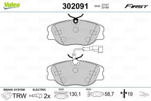 Valeo 302091 - Brzdové platničky -