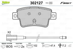 Valeo 302127 - Brzdové platničky -