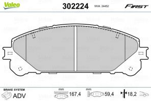Valeo 302224 - Brzdové platničky -