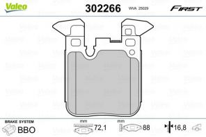 Valeo 302266 - Brzdové platničky -