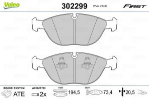 Valeo 302299 - Brzdové platničky -