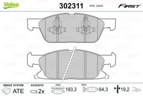 Valeo 302311 - Brzdové platničky -