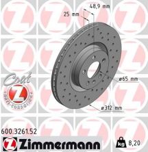 Zimmermann 600.3261.52 - Brzdový kotúč -
