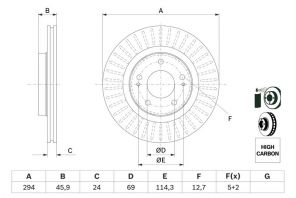 Bosch 0 986 479 E76 - Brzdový kotúč -