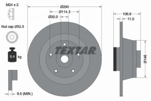 Textar 92269603 - Brzdový kotúč -