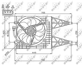 NRF 47744 - Ventilátor motora -