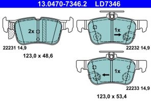 ATE 13.0470-7346.2 - Brzdové platničky -